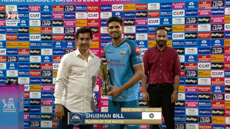 “Happy to get the win”: Shubman Gill delighted after winning POTM and stroming i – Shubman Gill’s Dominant Century Powers Gujarat Titans into IPL 2026 Final